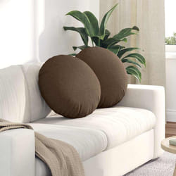 Coussins De Siège 2 Pcs Marron Ø50 X 19 Cm Tissu Vidaxl