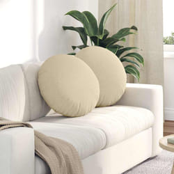 Coussins De Siège 2 Pcs Crème Ø50 X 19 Cm Tissu Vidaxl