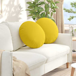 Coussins De Siège 2 Pcs Jaune Clair Ø50 X 19 Cm Tissu Vidaxl
