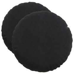 Coussins De Siège 2 Pcs Noir Ø 40 X 13 Cm Velours Vidaxl