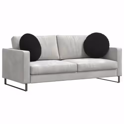 Coussins De Siège 2 Pcs Noir Ø 40 X 13 Cm Velours Vidaxl - Vue supplémentaire 2