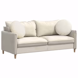 Coussins De Siège 2 Pcs Crème Ø 40 X 13 Cm Velours Vidaxl - Vue supplémentaire 2