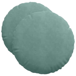 Coussins De Siège 2 Pcs Vert Mer Ø 40 X 13 Cm Velours Vidaxl