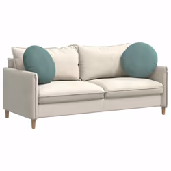 Coussins De Siège 2 Pcs Vert Mer Ø 40 X 13 Cm Velours Vidaxl - Vue supplémentaire 2