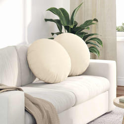 Coussins De Siège 2 Pcs Crème Ø 50 Cm Tissu En Velours Côtelé Vidaxl