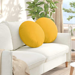 Coussins De Siège 2 Pcs Jaune Clair Ø 50 Cm Vidaxl