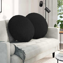 Coussins De Siège 2 Pcs Noir Ø60 X 21 Cm Tissu Vidaxl
