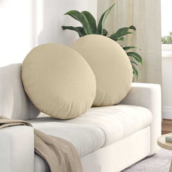 Coussins De Siège 2 Pcs Crème Ø60 X 21 Cm Tissu Vidaxl