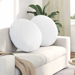 Coussins De Siège 2 Pcs Blanc Ø60 X 21 Cm Tissu Vidaxl