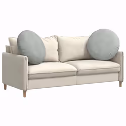 Coussins De Siège 2 Pcs Gris Clair Ø 40 X 13 Cm Velours Vidaxl - Vue supplémentaire 2