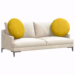 Coussins De Siège 2 Pcs Jaune Ø 40 X 13 Cm Velours Vidaxl - Vue supplémentaire 2
