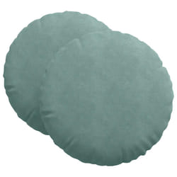 Coussins De Siège 2 Pcs Vert Mer Ø 40 X 13 Cm Velours Vidaxl