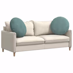 Coussins De Siège 2 Pcs Vert Mer Ø 40 X 13 Cm Velours Vidaxl - Vue supplémentaire 2