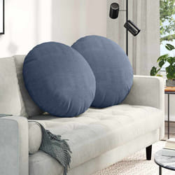 Coussins De Siège 2 Pcs Bleu Ø 60 Cm Tissu En Velours Côtelé Vidaxl
