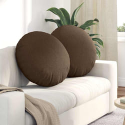 Coussins De Siège 2 Pcs Marron Ø80 X 29 Cm Tissu Vidaxl