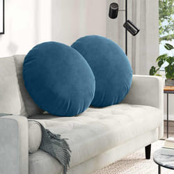 Coussins De Siège 2 Pcs Bleu Ø 80 X 29 Cm Velours Vidaxl