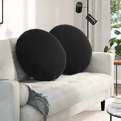 Coussins De Siège 2 Pcs Noir Ø 80 X 29 Cm Velours Vidaxl