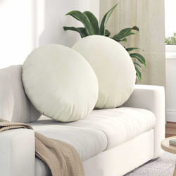 Coussins De Siège 2 Pcs Crème Ø 80 X 29 Cm Velours Vidaxl