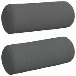 Coussins D'Accent 2 Pcs Gris Foncé Ø 15 X 40 Cm Tissu Vidaxl