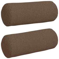 Coussins D'Accent 2 Pcs Marron Ø 15 X 40 Cm Tissu Vidaxl