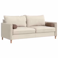Coussins D'Accent 2 Pcs Marron Ø 15 X 40 Cm Tissu Vidaxl - Vue supplémentaire 2