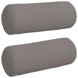 Coussins D'Accent 2 Pcs Taupe Ø 15 X 40 Cm Tissu Vidaxl