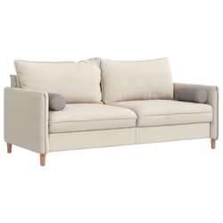 Coussins D'Accent 2 Pcs Taupe Ø 15 X 40 Cm Tissu Vidaxl - Vue supplémentaire 2