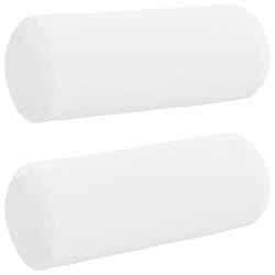 Coussins D'Accent 2 Pcs Blanc Ø 15 X 40 Cm Tissu Vidaxl