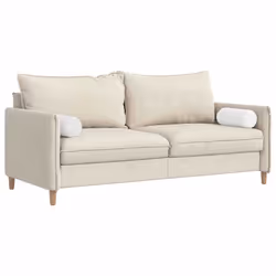 Coussins D'Accent 2 Pcs Blanc Ø 15 X 40 Cm Tissu Vidaxl - Vue supplémentaire 2