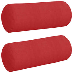Coussins D'Accent 2 Pcs Rouge Ø 15 X 40 Cm Tissu Vidaxl
