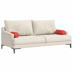 Coussins D'Accent 2 Pcs Rouge Ø 15 X 40 Cm Tissu Vidaxl - Vue supplémentaire 2