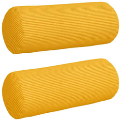 Coussins D'Accent 2 Pcs Jaune Clair Ø 15 X 40 Cm Vidaxl