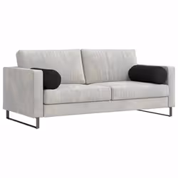 Coussins D'Accent 2 Pcs Noir Ø 25 X 70 Cm Tissu Vidaxl - Vue supplémentaire 2