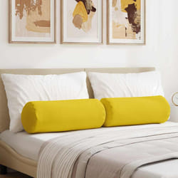 Coussins D'Accent 2 Pcs Jaune Clair Ø 25 X 70 Cm Tissu Vidaxl
