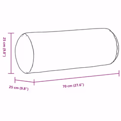 Coussins D'Accent 2 Pcs Jaune Clair Ø 25 X 70 Cm Tissu Vidaxl - Vue supplémentaire 2