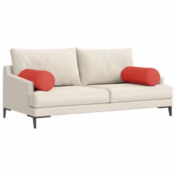 Coussins D'Accent 2 Pcs Rouge Ø 25 X 70 Cm Tissu Vidaxl - Vue supplémentaire 2