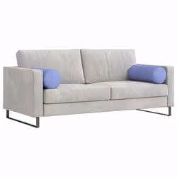 Coussins D'Accent 2 Pcs Bleu Denim Ø 25 X 70 Cm Tissu Vidaxl - Vue supplémentaire 2