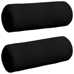 Coussins D'Accent 2 Pcs Noir Ø 25 X 70 Cm Tissu En Microfibre Vidaxl