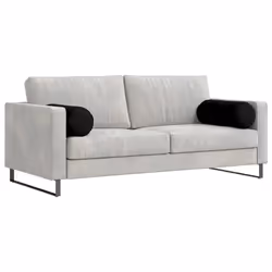 Coussins D'Accent 2 Pcs Noir Ø 25 X 70 Cm Tissu En Microfibre Vidaxl - Vue supplémentaire 2