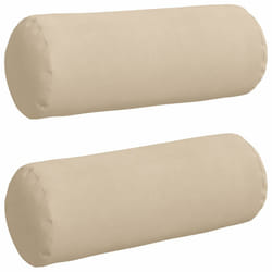 Coussins D'Accent 2 Pcs Crème Ø 25 X 70 Cm Tissu En Microfibre Vidaxl