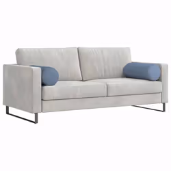 Coussins D'Accent 2 Pcs Bleu Ø 25 X 70 Cm Vidaxl - Vue supplémentaire 2