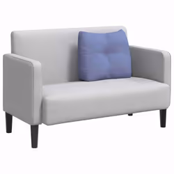Coussin De Dos Bleu Denim 60 X 24 X 50 Cm Tissu Vidaxl - Vue supplémentaire 2