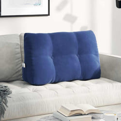 Coussin De Dos Bleu Police 80 X 24 X 50 Cm Velours Vidaxl