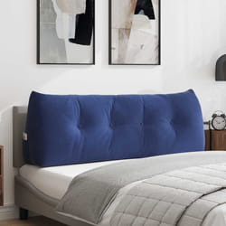 Coussin De Dos Bleu Police 140 X 24 X 50 Cm Velours Vidaxl