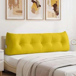 Coussin De Dos Jaune 160 X 24 X 50 Cm Velours Vidaxl
