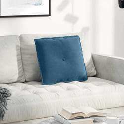 Coussin De Dos Bleu 50 X 45 Cm Tissu En Velours Côtelé Vidaxl
