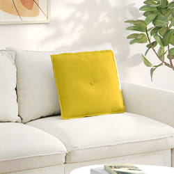 Coussin De Dos Jaune 50 X 45 Cm Tissu En Velours Côtelé Vidaxl