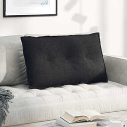 Coussin De Dos Noir 80 X 19 X 50 Cm Tissu Vidaxl