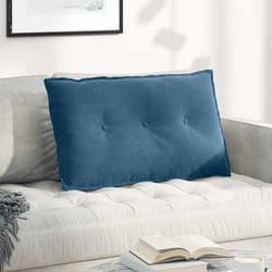 Coussin De Dos Bleu 80 X 50 Cm Tissu En Velours Côtelé Vidaxl