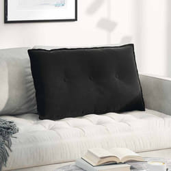 Coussin De Dos Noir 80 X 50 Cm Tissu En Velours Côtelé Vidaxl